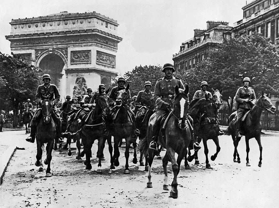 Nazis Ride Through Paris Photograph by Underwood Archives