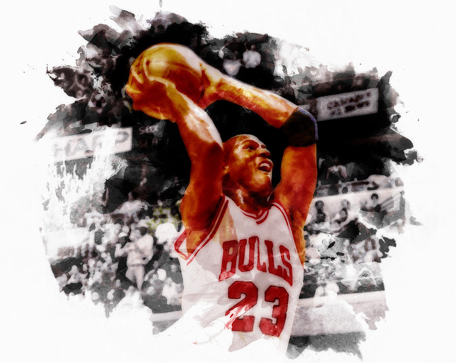 NBA Great Michael Jordan  Mixed Media by Brian Reaves