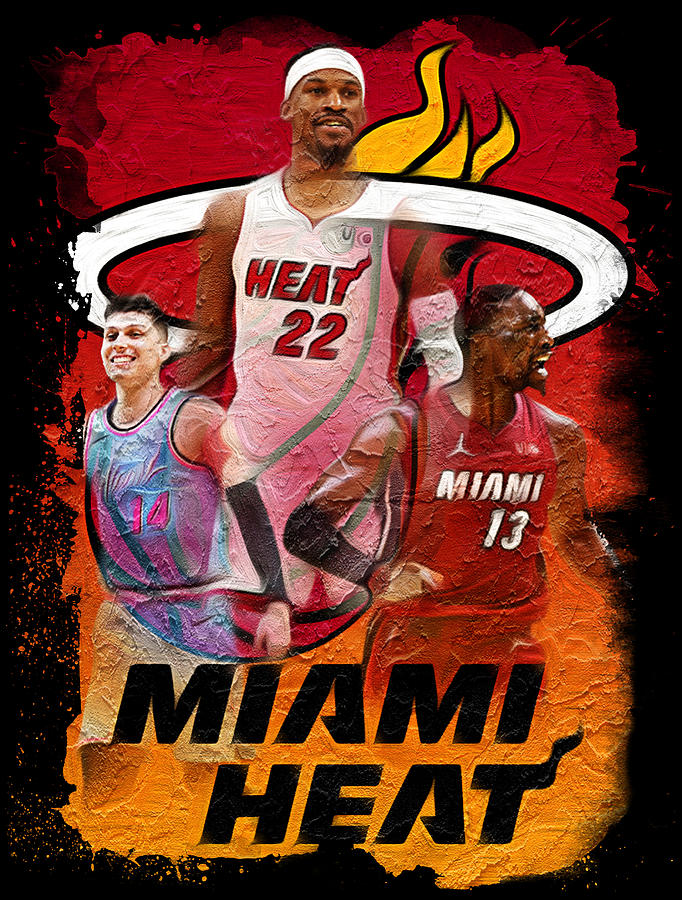 NBA Miami Heat Artwork Digital Art by Sports Basics - Fine Art America