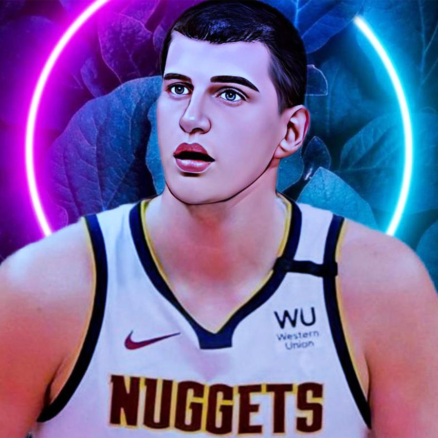 NBA Nikola Jokic Neon Light Digital Art by Stella Nepean - Fine Art America