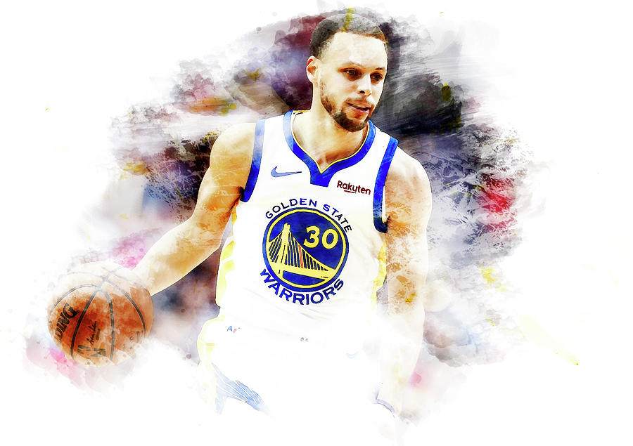 NBA Superstar Stephen Curry  Mixed Media by Brian Reaves