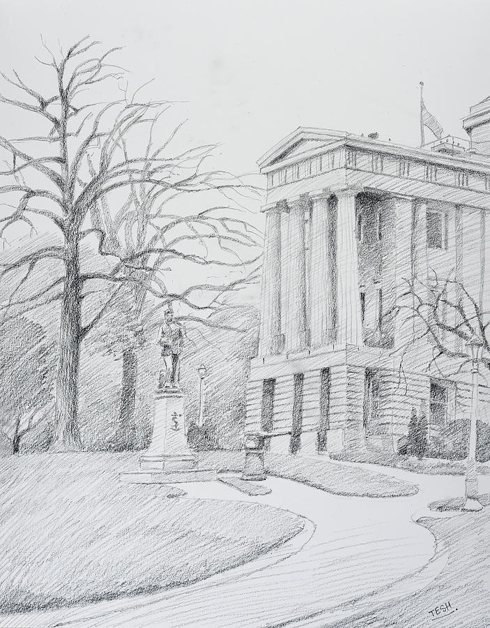 NC State Capitol Drawing by Tesh Parekh