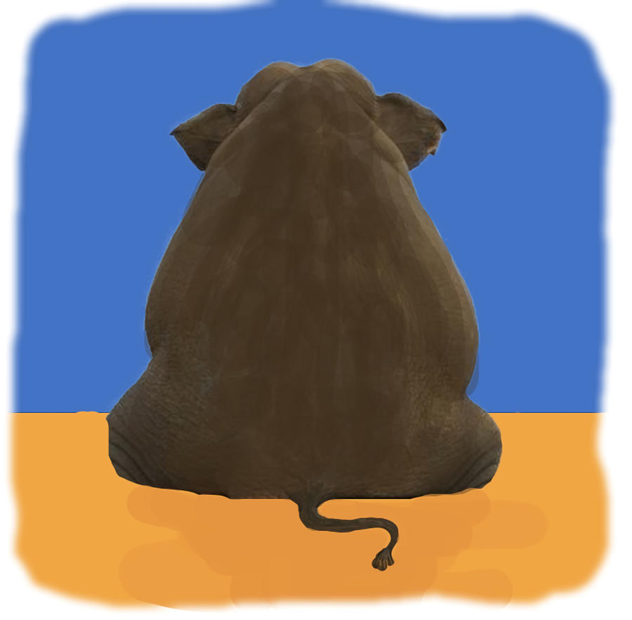 NCIS elephant in the room ORIGINAL design yellow Painting by Davis Stewart