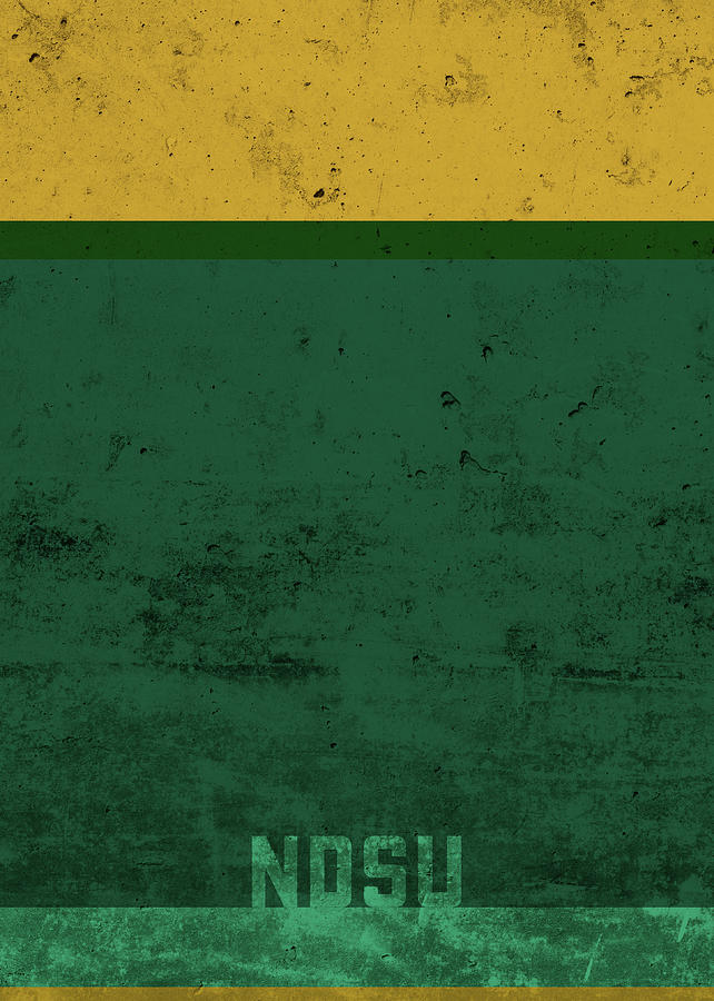 NDSU Team Colors College University Distressed Series Mixed Media by ...