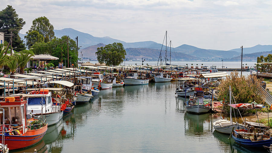 Nea Kios harbour Photograph by Shirley Mitchell