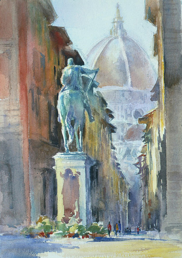 Near Duomo, Florence, Italy Painting by Susan Blackwood