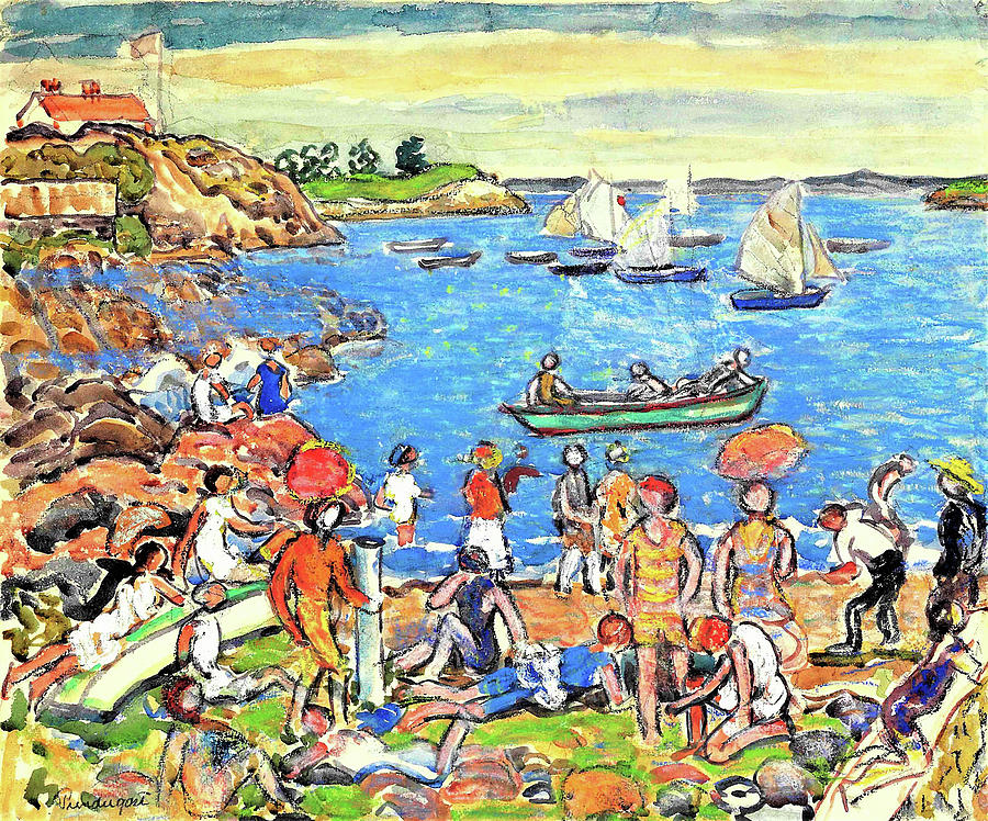 Near Gloucester - Digital Remastered Edition Painting by Maurice Brazil Prendergast