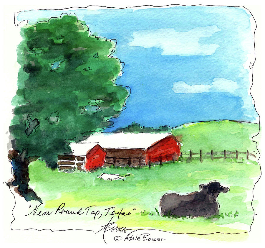 Near Round Top, Texas Painting by Adele Bower