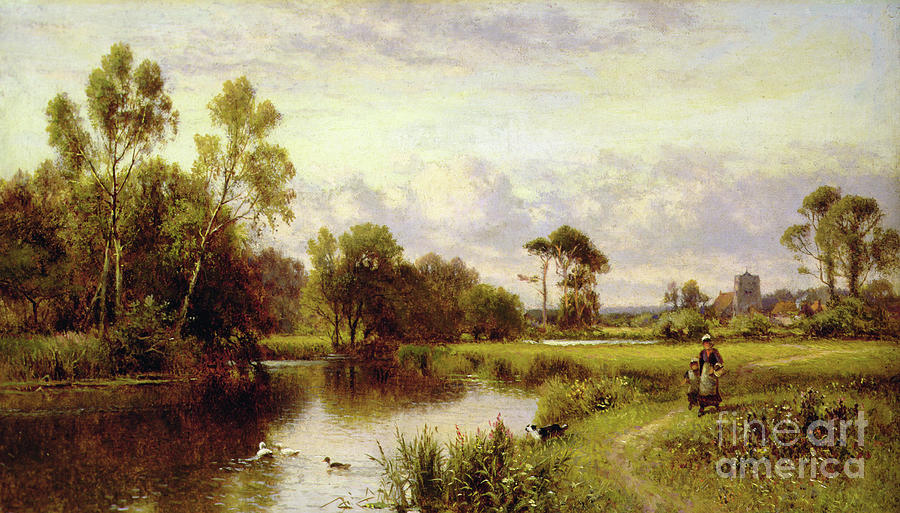 Near Thursby, Yorkshire, 1895 Painting by Alfred Glendening Jr