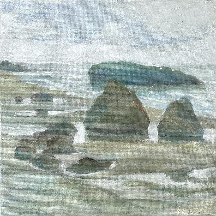 Nearly Low Tide Painting by Laura Lee Cundiff