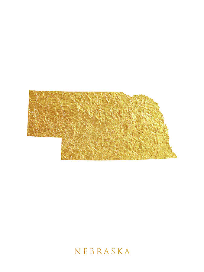 Nebraska Gold Map #67 Digital Art by Michael Tompsett