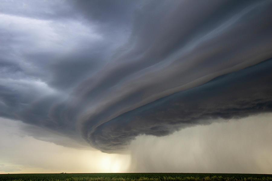 Nature Photograph - Nebraska Shelf Cloud Madness 022 by Dale Kaminski