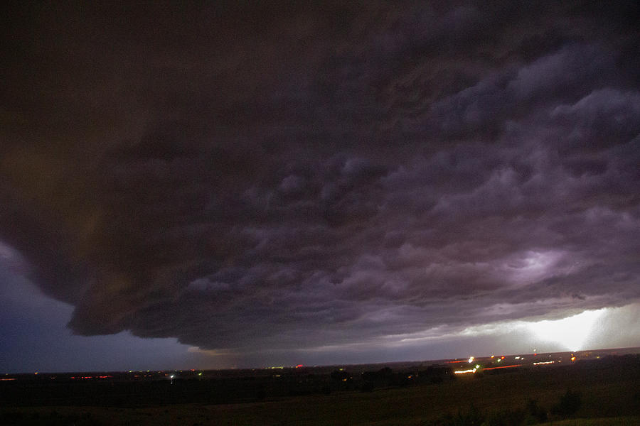 Nebraska Shelf Cloud with Lightning 004 Photograph by Dale Kaminski