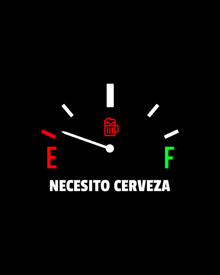 Necesito Cerveza I Need Beer In Spanish Design Design Drawing by Noirty