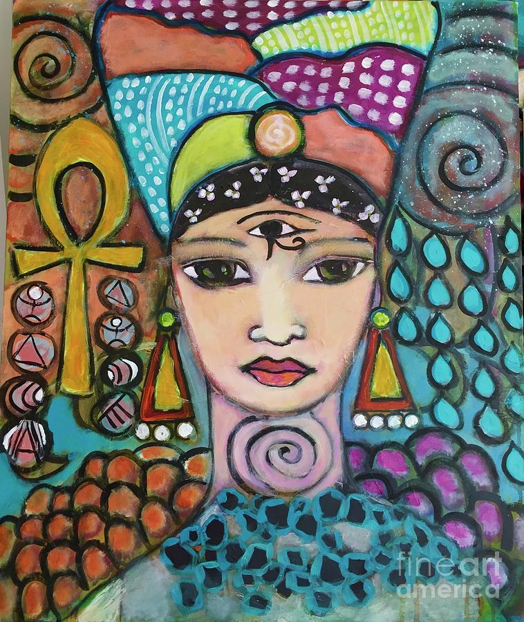 Nefertiti -Free as a bird  Painting by Corina Stupu Thomas