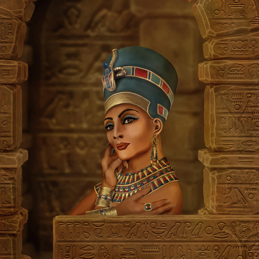 Nefertiti Neferneferuaten The Egyptian Queen Digital Art By Lioudmila 