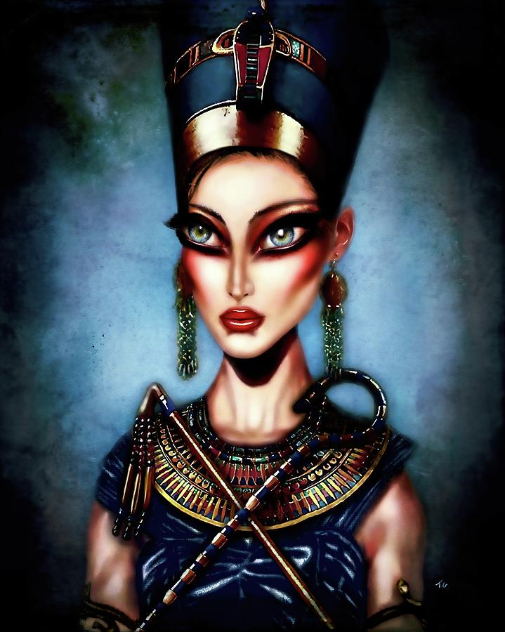 Nefertiti Painting by Tiago Azevedo Pop Surrealist Art Painting by Tiago Azevedo