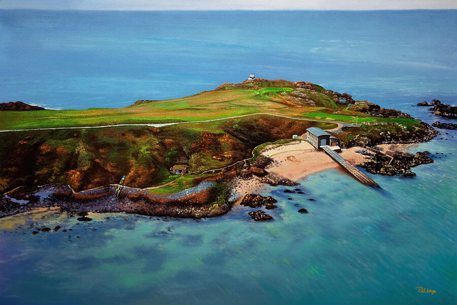 Course Painting - Nefyn and District Golf Club Hole Course Wales PGA 1RiOil by Rich image oil painting by Rich Image