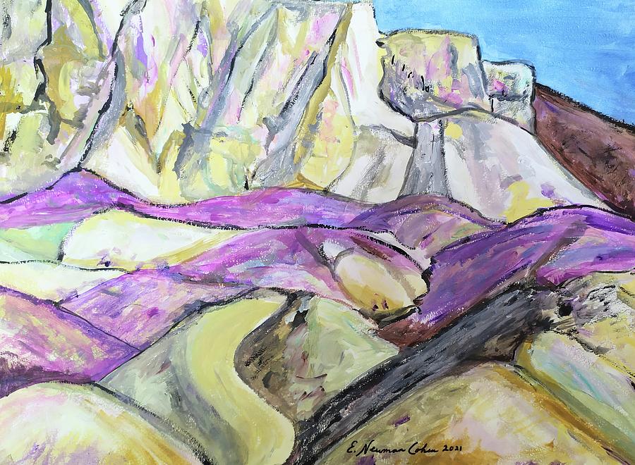 Negev Hills in Full Bloom Painting by Esther Newman-Cohen