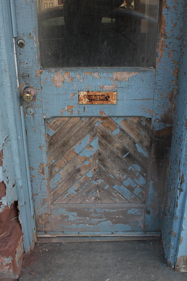 Neglected Old Blue Door Photograph by Bill Tomsa