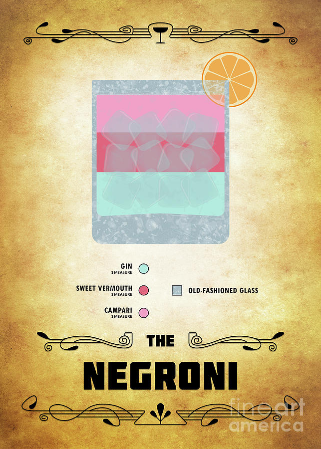 Negroni Cocktail - Classic Digital Art by Bo Kev