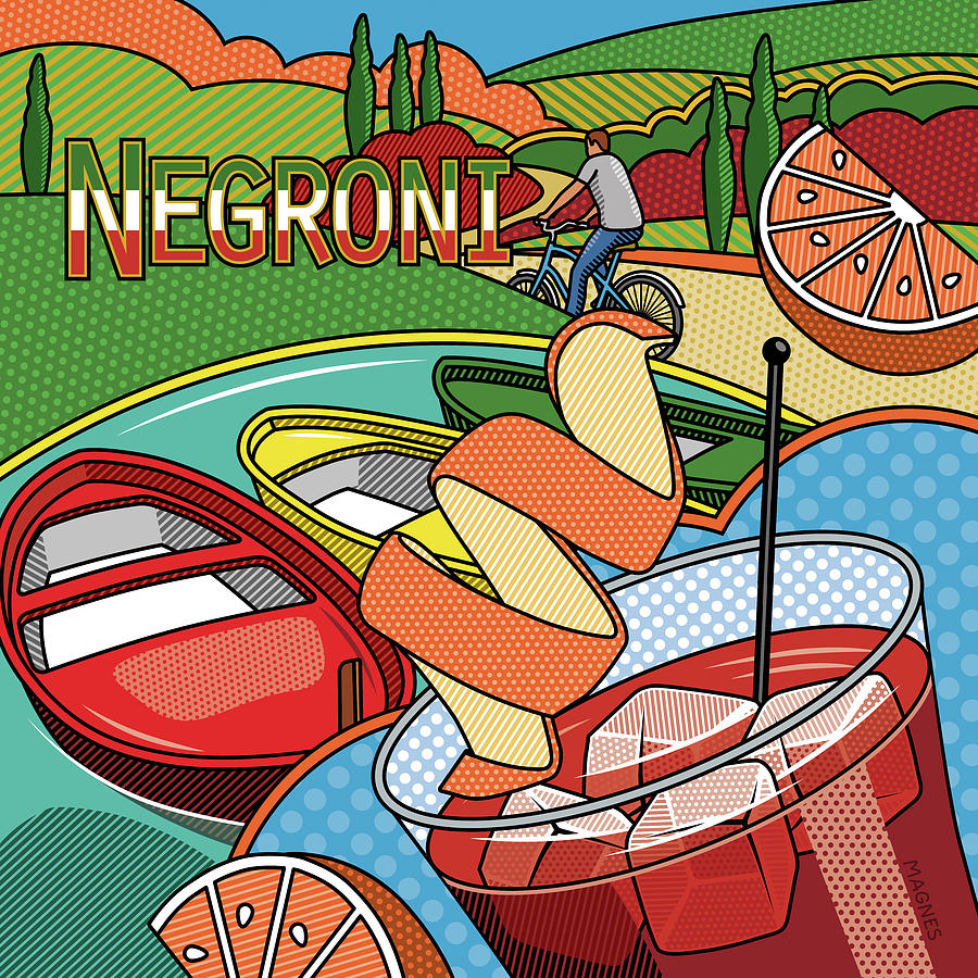 Boat Digital Art - Negroni Cocktail by Ron Magnes