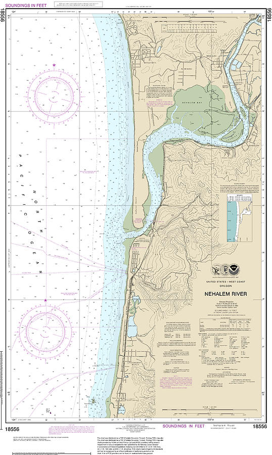 Nehalem River Nautical Chart 18556 Digital Art by John Gernatt - Fine ...