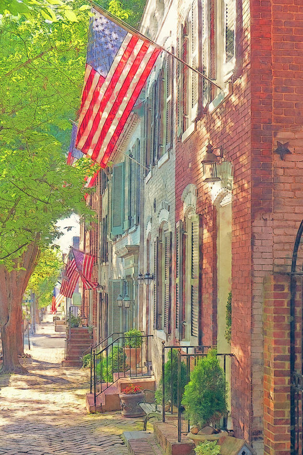 Neighborhood Dressed in Red, White and Blue Photograph by Amy Sorvillo