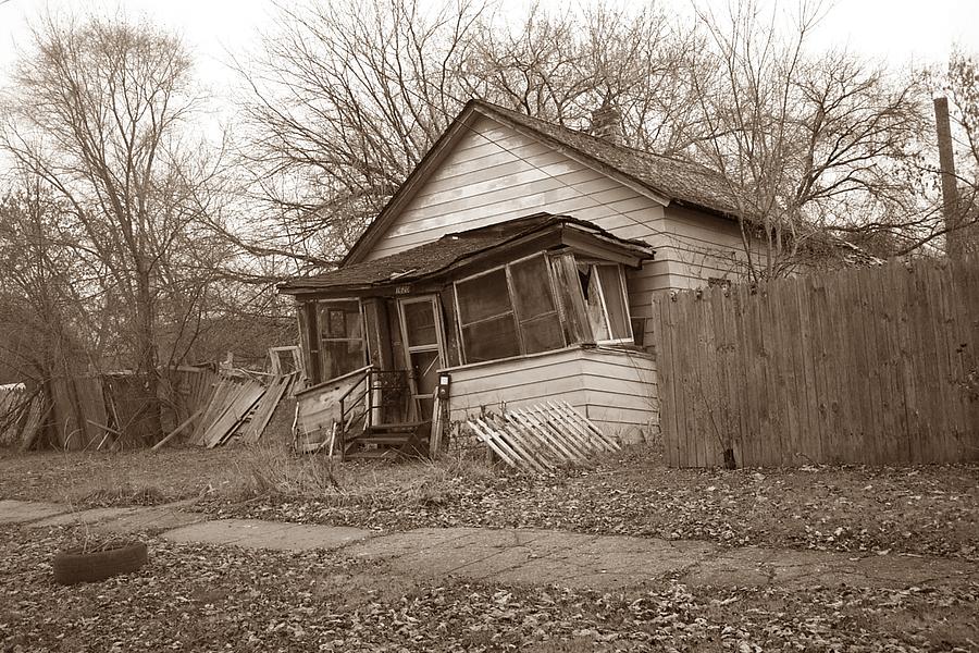 Old, Abandoned Home #2 and a story that will Touch Your Heart Sepia Photograph by Reynold Jay