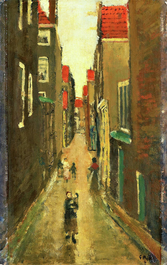 Impressionism Painting - Neighborhood in the Jordaan, Amsterdam - Digital Remastered Edition by George Hendrik Breitner