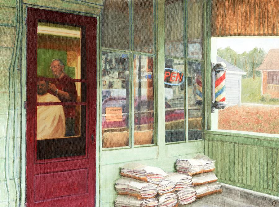 Neighborhoodman -more than a haircutter Painting by Bibi Snelderwaard Brion