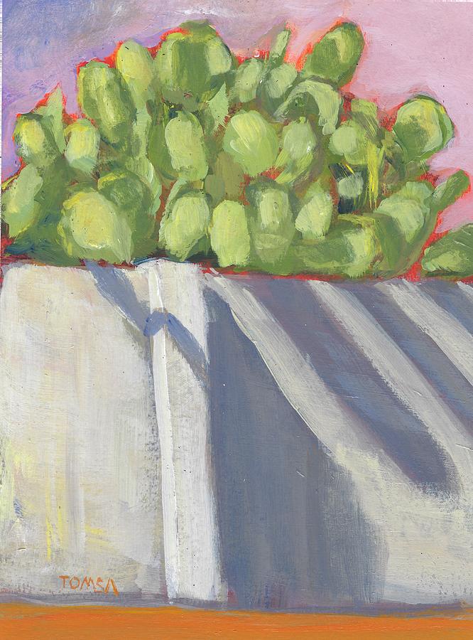 Neighbors Cacti Over Our Wall Painting by Bill Tomsa