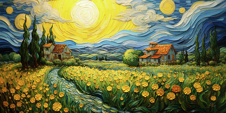Neighbors - Van Gogh Style Painting by Lori Grimmett