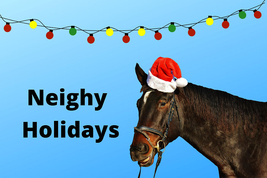 Neighy Holidays Horse Digital Art by Ali Baucom