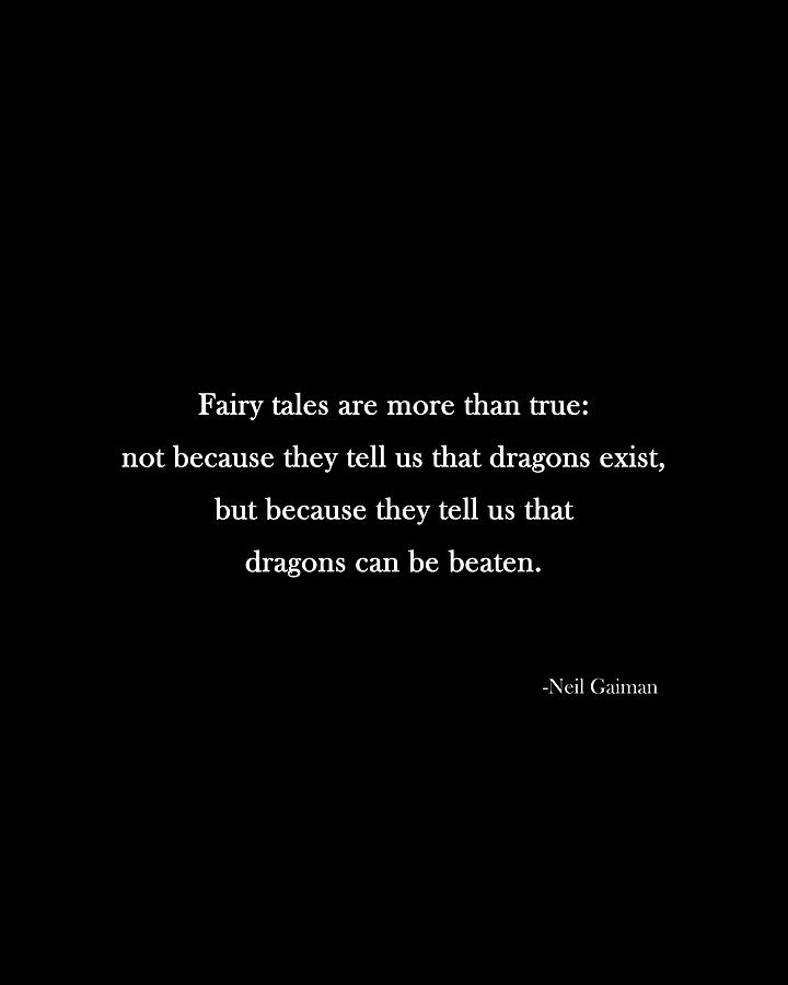 Neil Gaiman Quote 03 - Minimal Typography - Literature Print - Black Digital Art