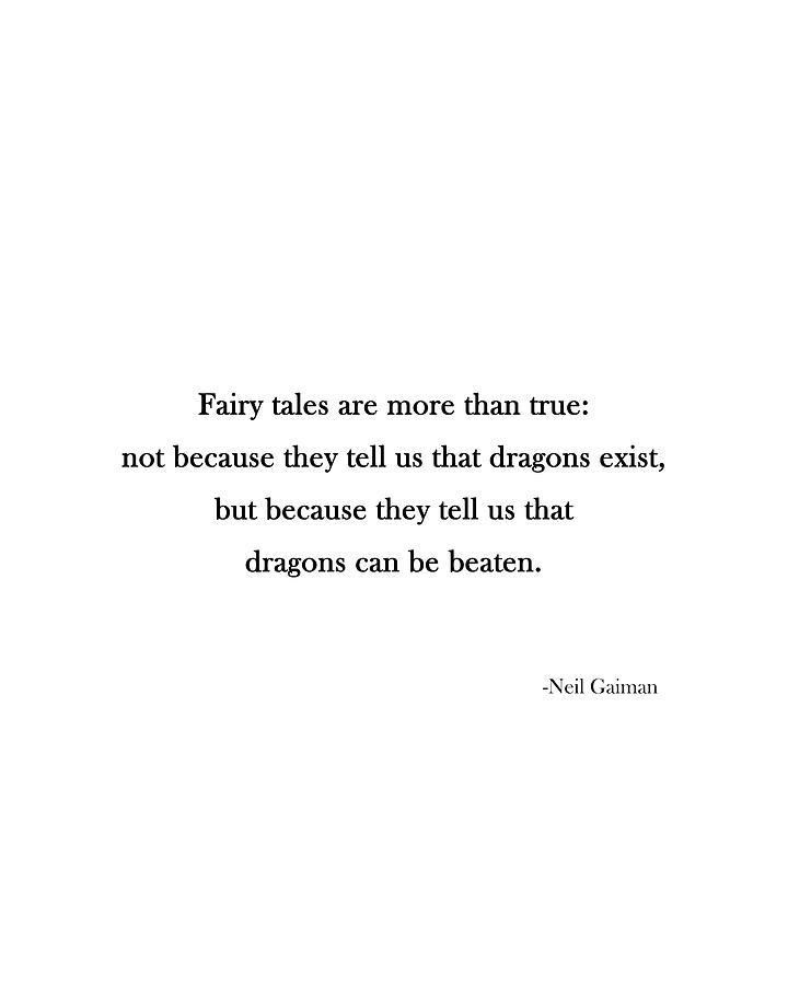 Neil Gaiman Quote 03 - Minimal Typography - Literature Print - White Digital Art