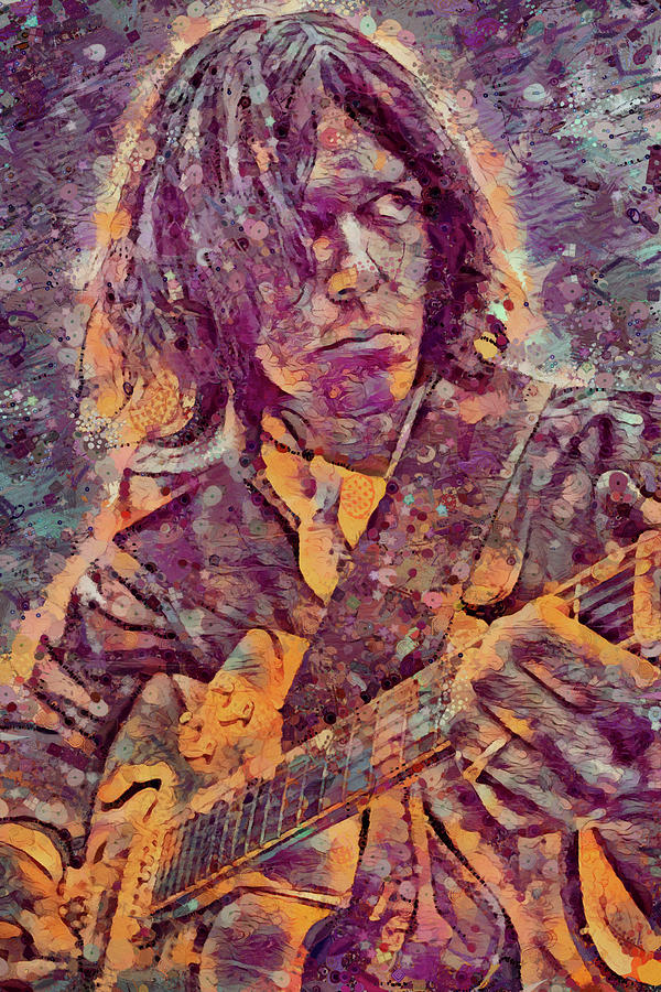 Neil Young Mixed Media - Neil Young Art Heart Of Gold by James West by The Rocker