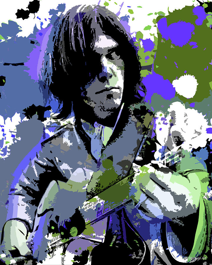 Neil Young psychedelic portrait Digital Art by Movie World Posters