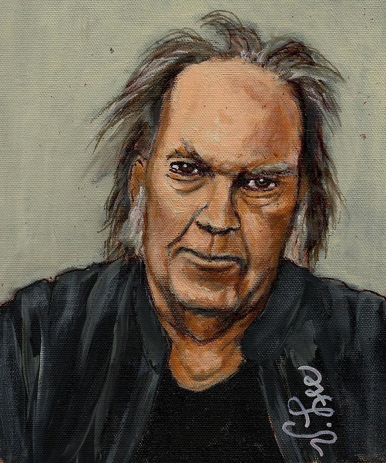 Neil Young---Still Rocking Painting by VLee Watson