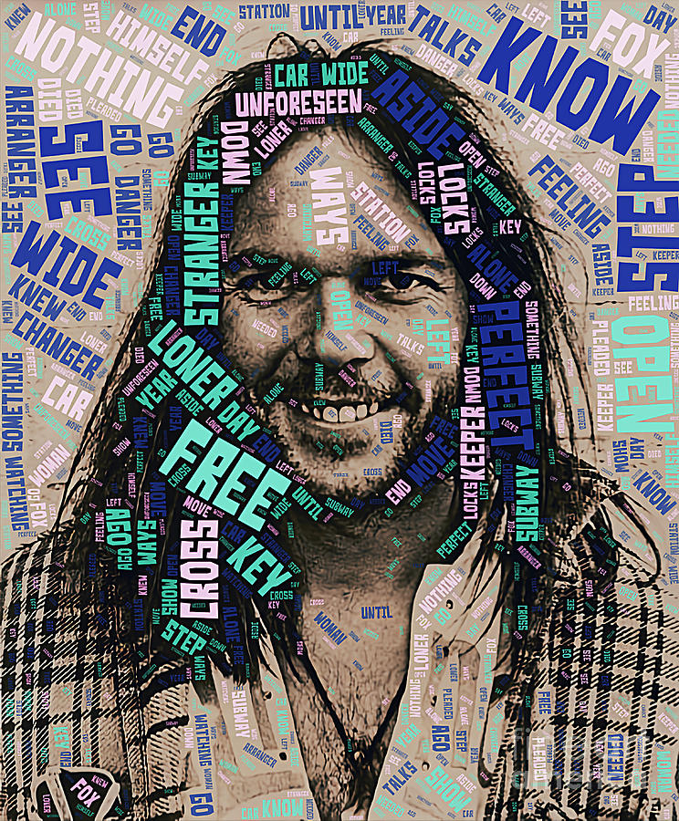 Neil Young text art typography portrait Digital Art by Christina F ...