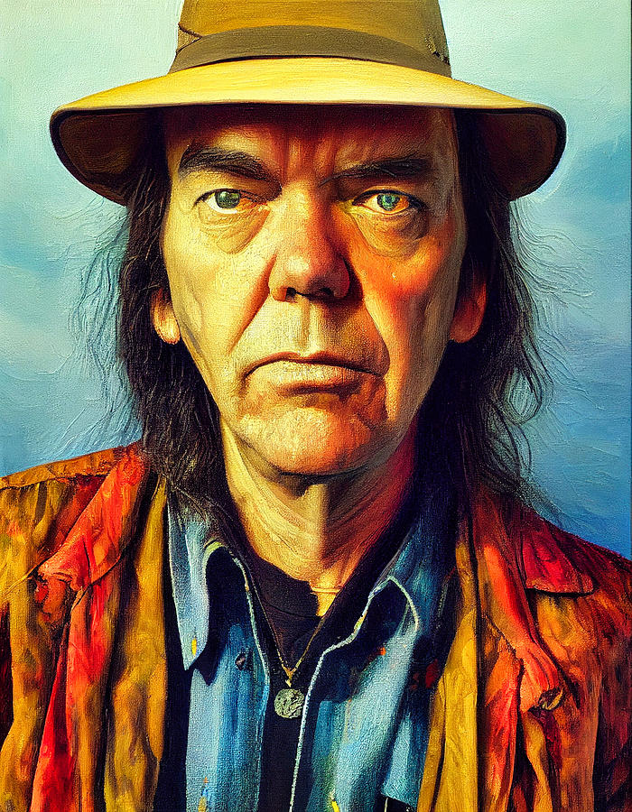 Neil Young Up Late - Into the Blue Digital Art by Craig Boehman - Fine ...