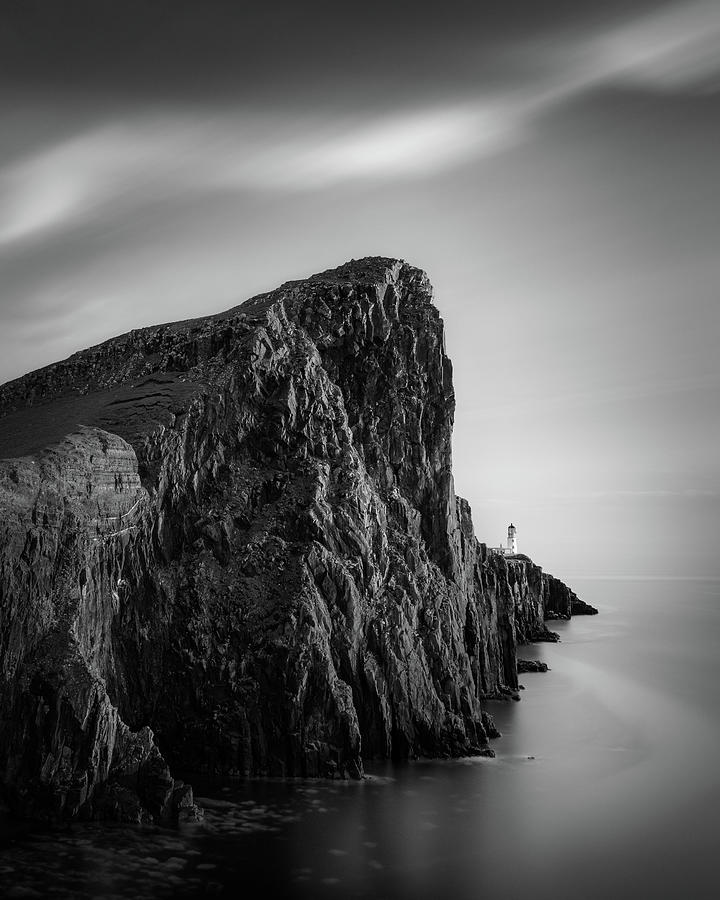 Black And White Photograph - Neist Point Lighthouse by Dave Bowman