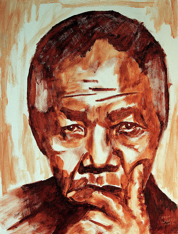 Nelson Mandela Painting by Derek Russell