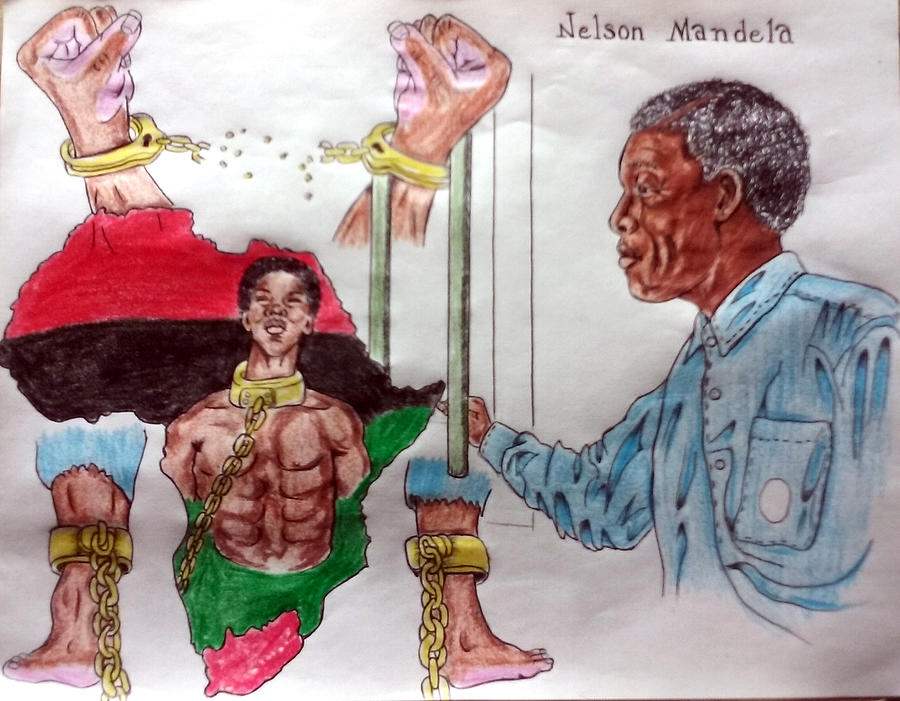 Nelson Mandela  Drawing by Joedee