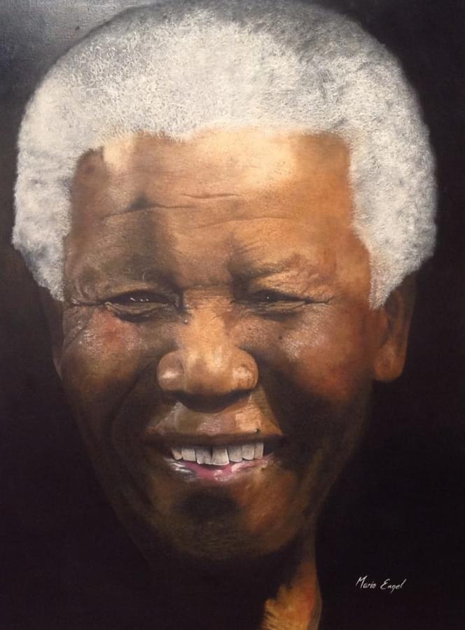 Nelson Mandela Painting by Mario Franklin Engel - Fine Art America