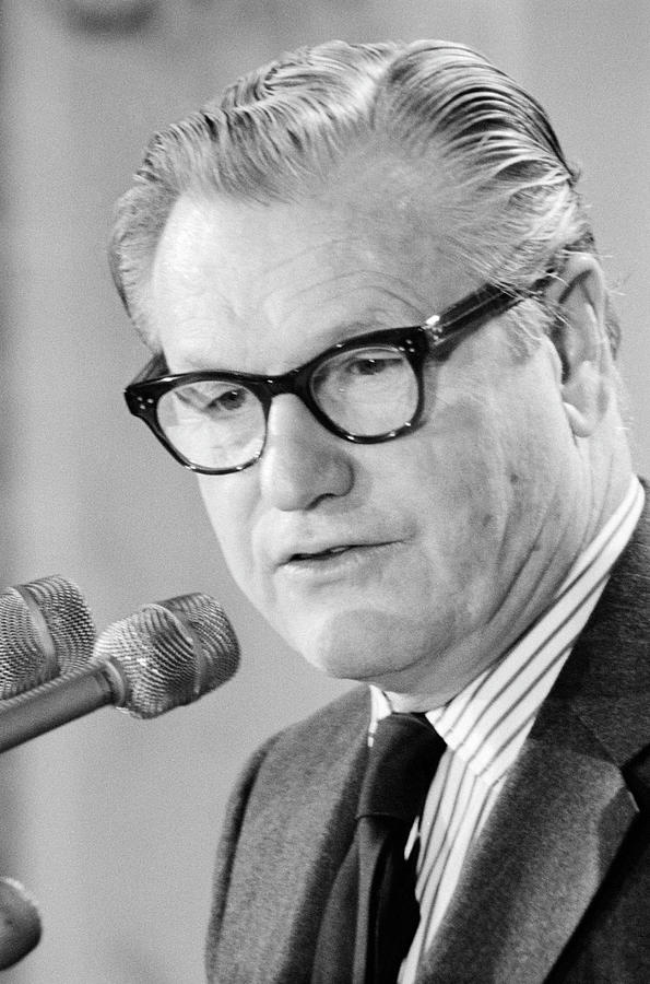 Nelson Rockefeller Speaking To The Press - 1971 Photograph by War Is Hell Store