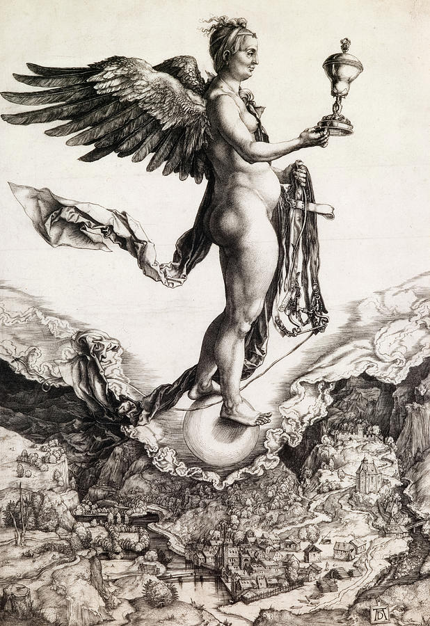 Albrecht Durer Painting - Nemesis, Great Fortune, 1502 by Albrecht Durer