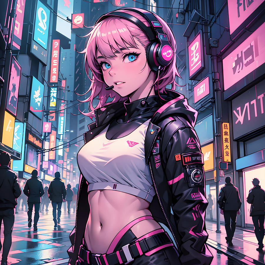 Music Digital Art - Neo Tokyo by Quik Digicon Art Club