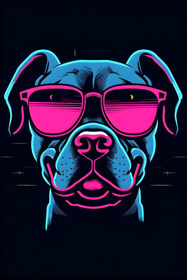 Neon American Staffordshire Terrier Digital Art by Span Moo - Fine Art ...