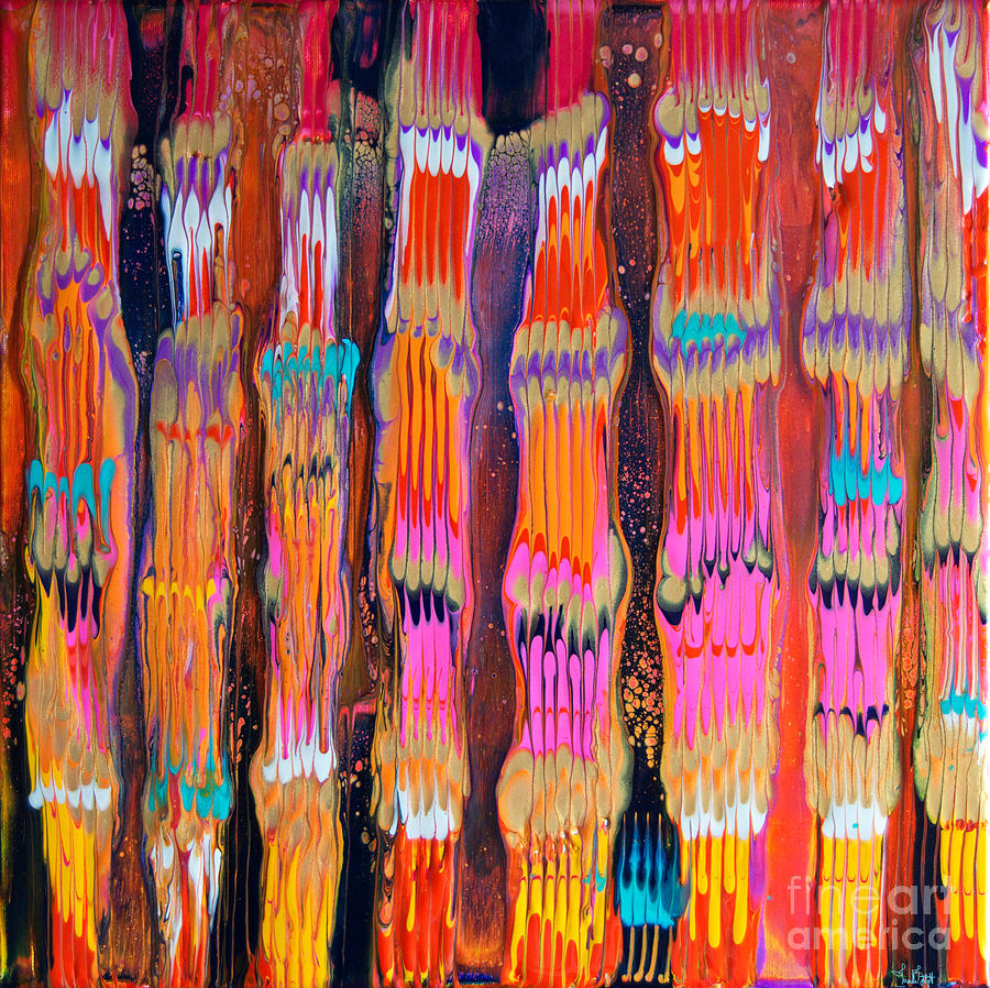 Neon  Bamboo 7416 Painting by Priscilla Batzell Expressionist Art Studio Gallery